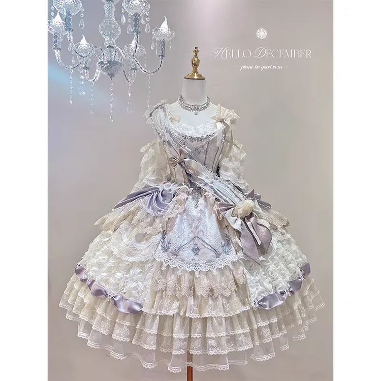【星月礼赞】实体店现货 短款三周年Lolita洋装花嫁连衣裙咩耶原创
