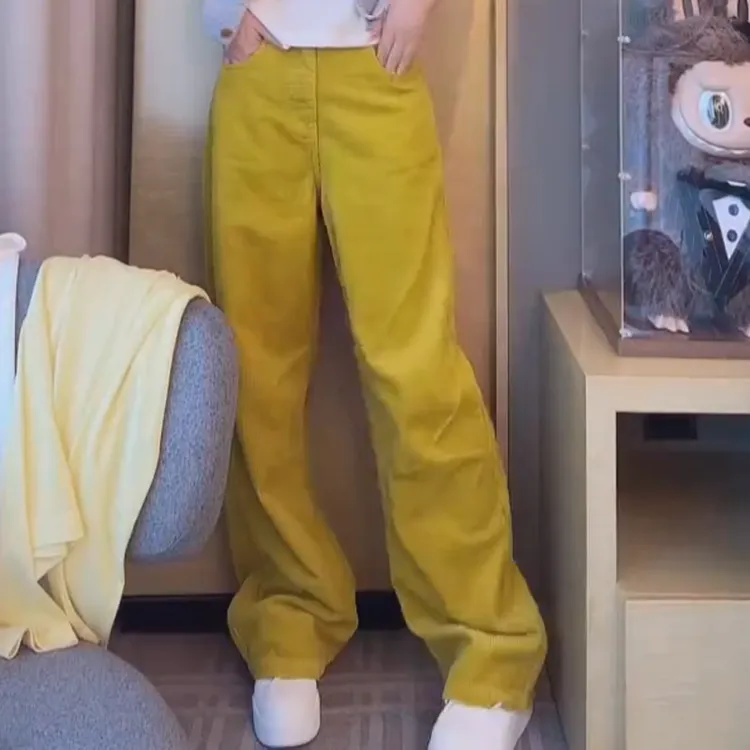 2025早秋新款灯芯绒休闲阔腿裤裤子LK2506981