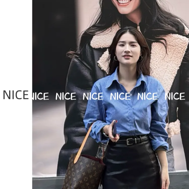NICE【郭郭专属】经典中的经典百搭修身型小众秋季女衬衫显瘦衬衫