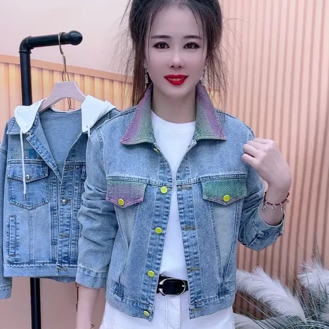 时尚短款2025春款牛仔外套新款小个子复古夹克休闲宽松百搭上衣