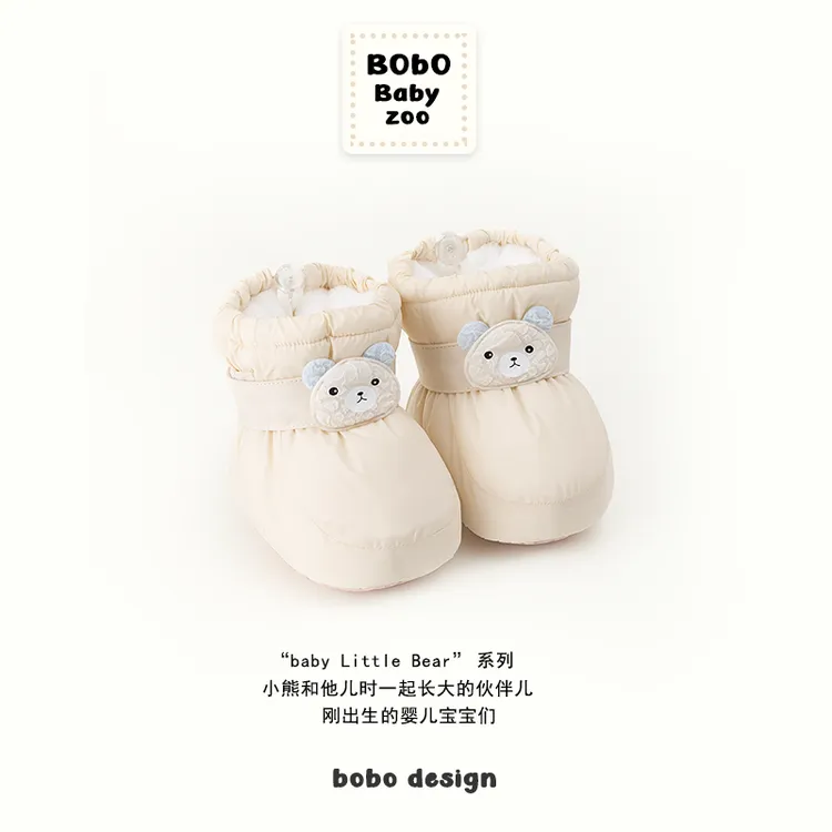 婴儿棉靴冬季加绒加厚0-6-12个月软底学步鞋保暖卡通宝宝婴儿鞋子