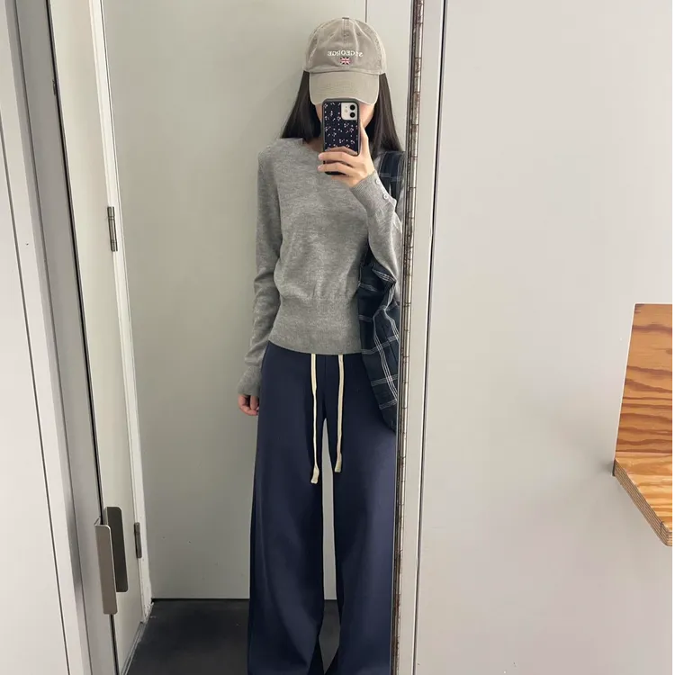 休闲通勤风时尚套装少女风洋气气质显瘦长袖套头上衣宽松阔腿长裤
