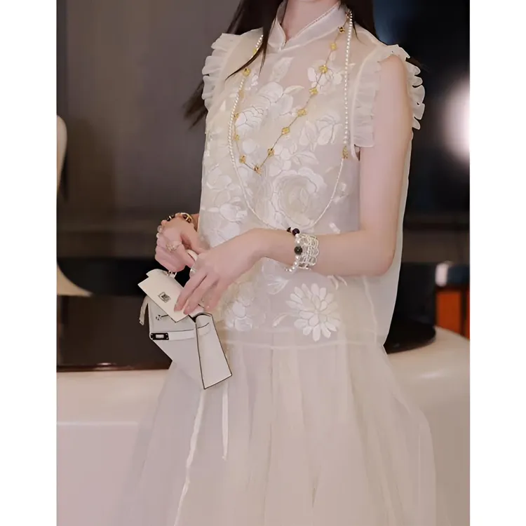 新中式国风盘扣刺绣短袖衬衫半身裙独特漂亮两件套女2025夏季新款