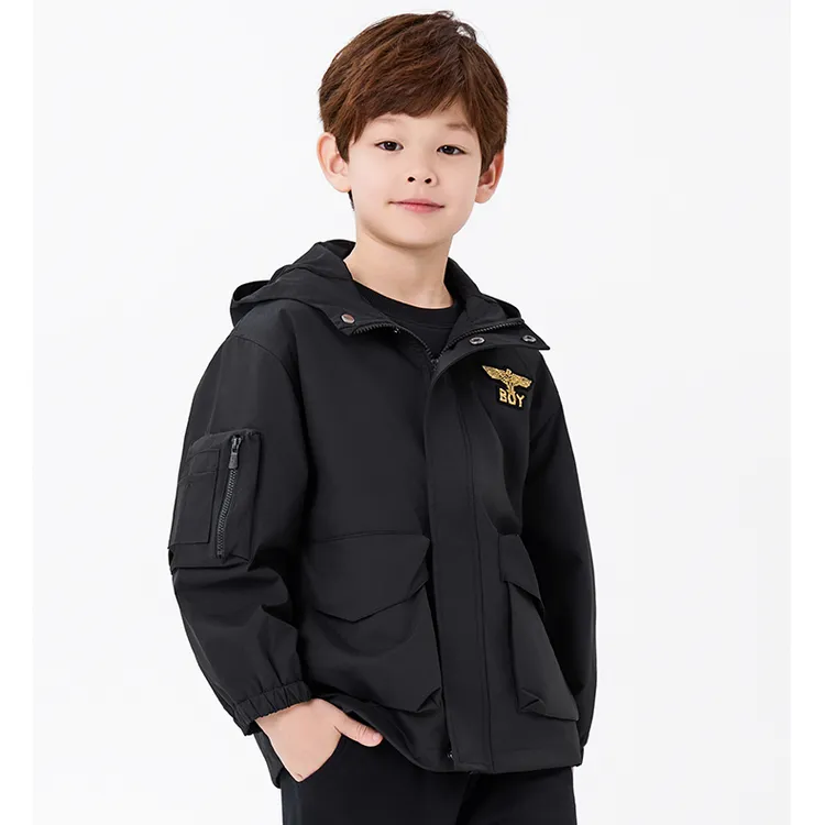【锋衣鹰驰】BOY JUNIOR儿童潮牌外套经典鹰标帅气时尚连帽上衣