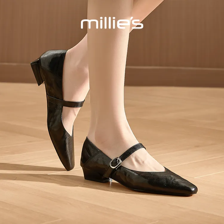 MILLIE S/妙丽玛丽珍鞋女款爆款2025新款真皮单鞋女士气质鞋子