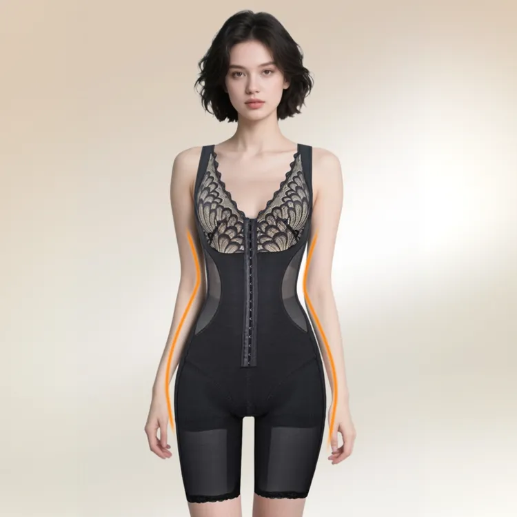 「蝶云彩晶网」高定重压带垫免穿收腹连体塑形衣提臀超细体雕连体衣