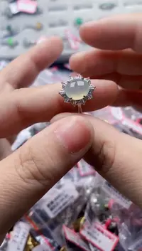 翡翠戒指银S925镶嵌13-13---6