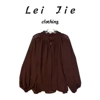 【Lei Jie】法式纽结堆堆领宽松设计衬衫1121