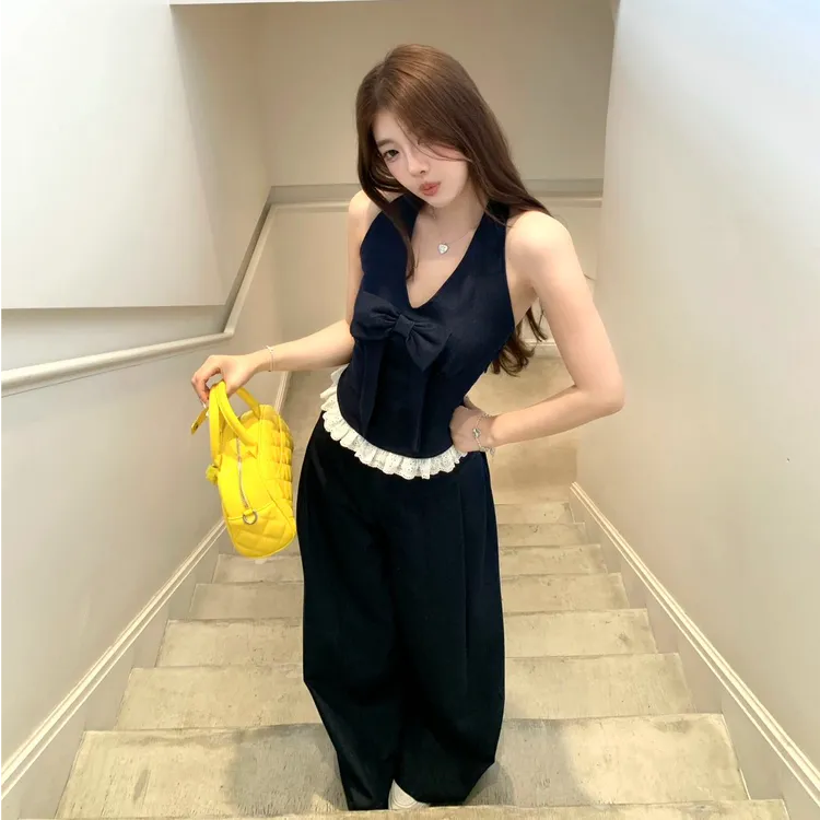 2025法式时尚套装显瘦INS风休闲风少女风吊带背心气质显瘦外穿女