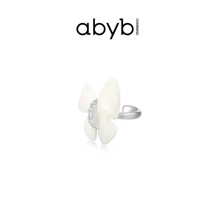 ABYBCHARMING 铜合金合成锆石耳饰 新款倾听耳夹