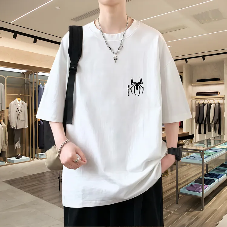 美式痞帅短袖T恤纯棉男士运动休闲百搭夏季ins宽松潮流印花圆领