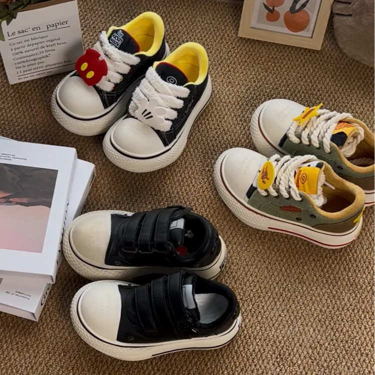 【米奇】迪士尼联名款厚底耐磨厚底防滑增高帆布鞋时尚情侣潮流