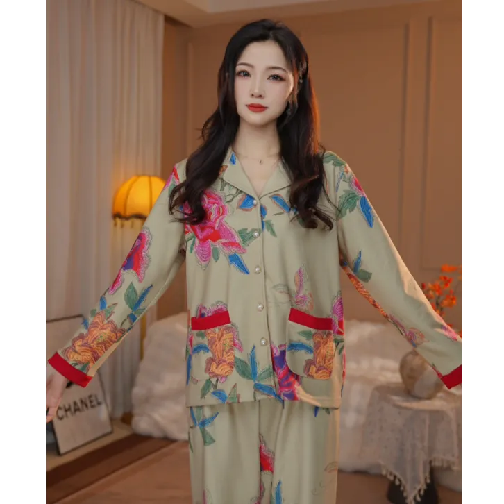 七七【曼奢】ZZ2025冬款绵羊毛+桑蚕丝两件套可外穿家居服HS