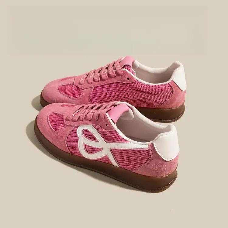 纪诗哲女鞋厚底增高防滑休闲鞋女新款时尚百搭网面透气运动德训鞋