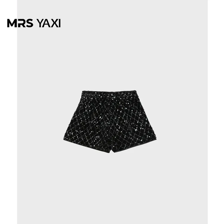 Mrsyaxi早春新款亮片小香风短裤YX4122702
