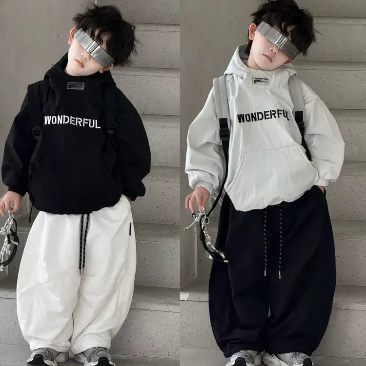 男童加绒卫衣2025儿童秋冬新款韩版连帽冲锋衣洋气痞帅童装宝宝