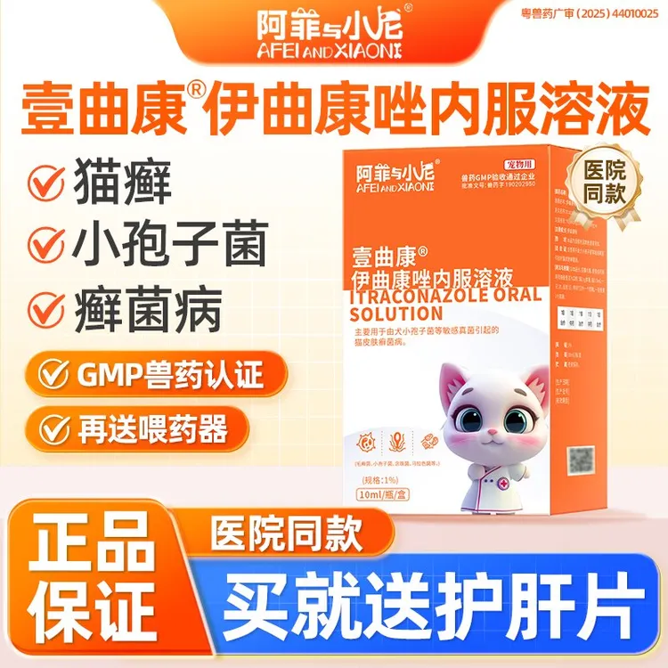 宠物猫癣猫咪皮肤病专用药壹曲康伊曲康唑内服溶液马拉色菌真菌