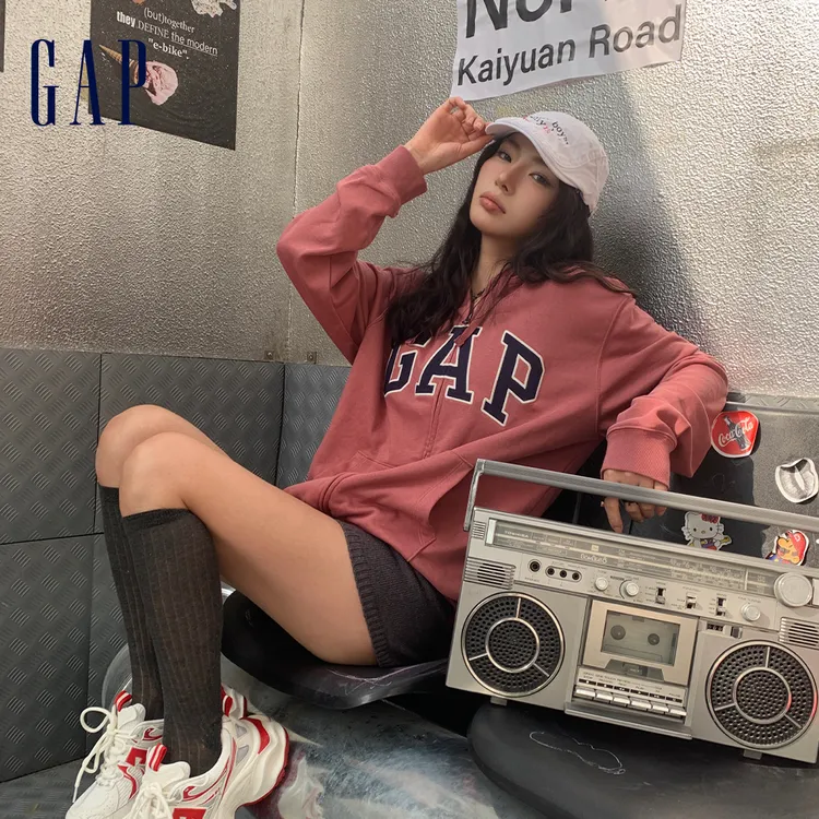 【成毅代言】Gap男女同款春季连帽卫衣多色经典情侣外套868454