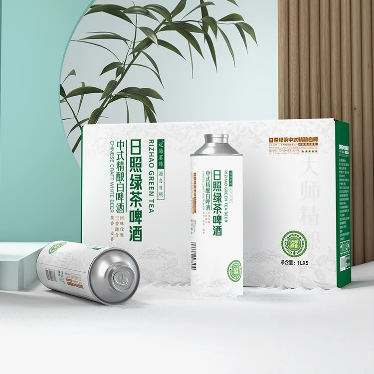 日照绿茶啤酒近海茗珠中式精酿白啤酒1L装原麦汁浓度12°P