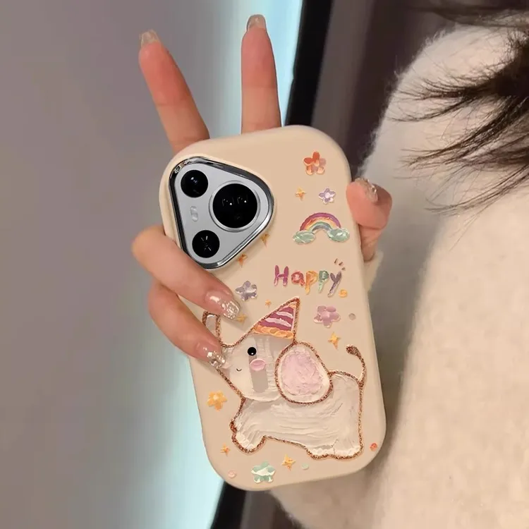 油画小象适用华为pura80ultra手机壳p70pro60卡通可爱mate80pro70