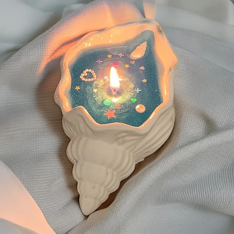 七夕情人节礼物海螺香薰蜡烛摆件 星辰大海贝壳海螺香薰蜡烛现货