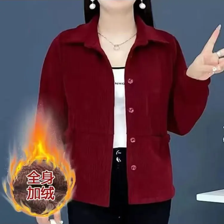 【盘扣】外套秋冬季复古中老年时尚宽松遮肉显瘦外穿气质长袖