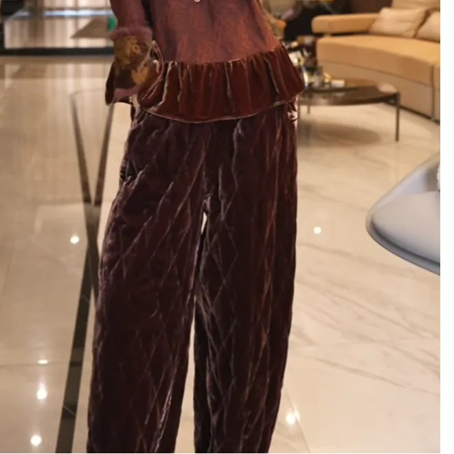 飞儿【拧纹跃迁】2025早秋新款加棉休闲棉裤