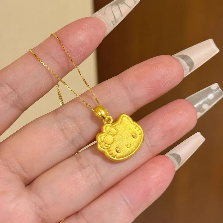 铜合金吊坠 kt喵吊坠巨可爱项链女款锁骨链配饰久戴不掉色颈链