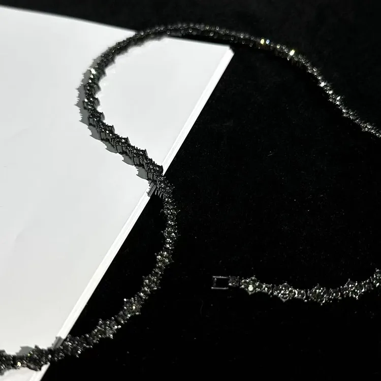 合金项链 【满天黑冰糖 项链】黑色冰糖项链发字嘻哈潮人街头网