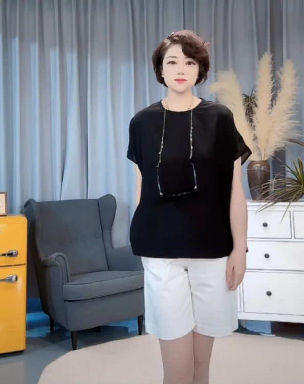 【U.M】15姆米横条绉6A级100%桑蚕丝上衣