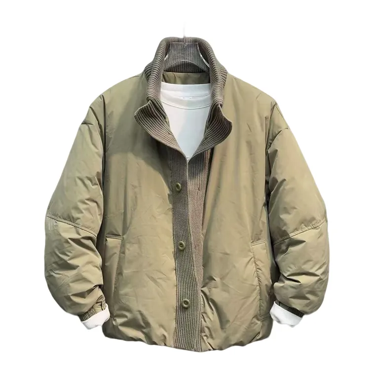 2025冬季新款针织立领收口袖时尚帅气保暖防寒羽绒外套男士