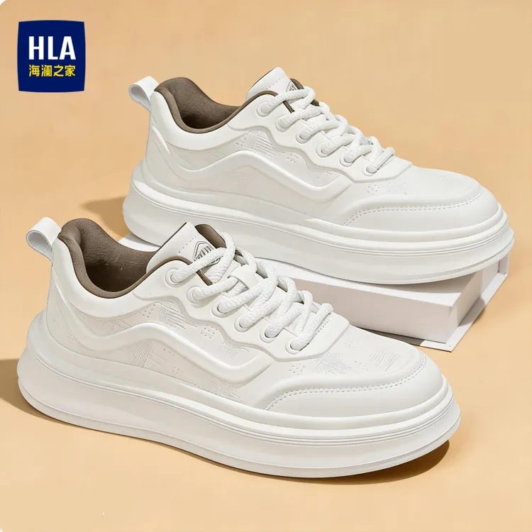 HLA/海澜之家男鞋厚底增高休闲板鞋时尚百搭休闲鞋男士户外低帮鞋