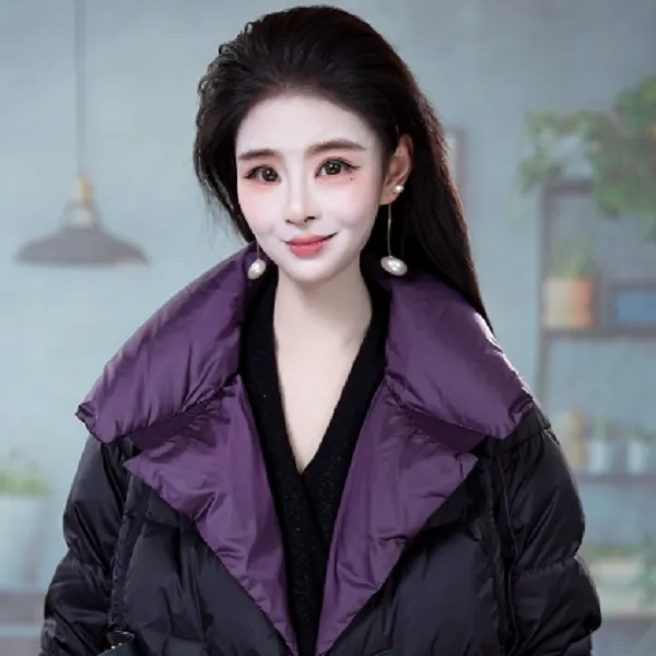 冬季新款高级轻奢气质优雅时尚大方白鸭绒羽绒服外套M-3XL