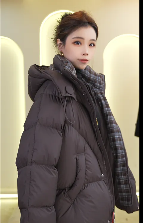 2025极寒系列新款拼格白鸭绒羽绒服女款Y80