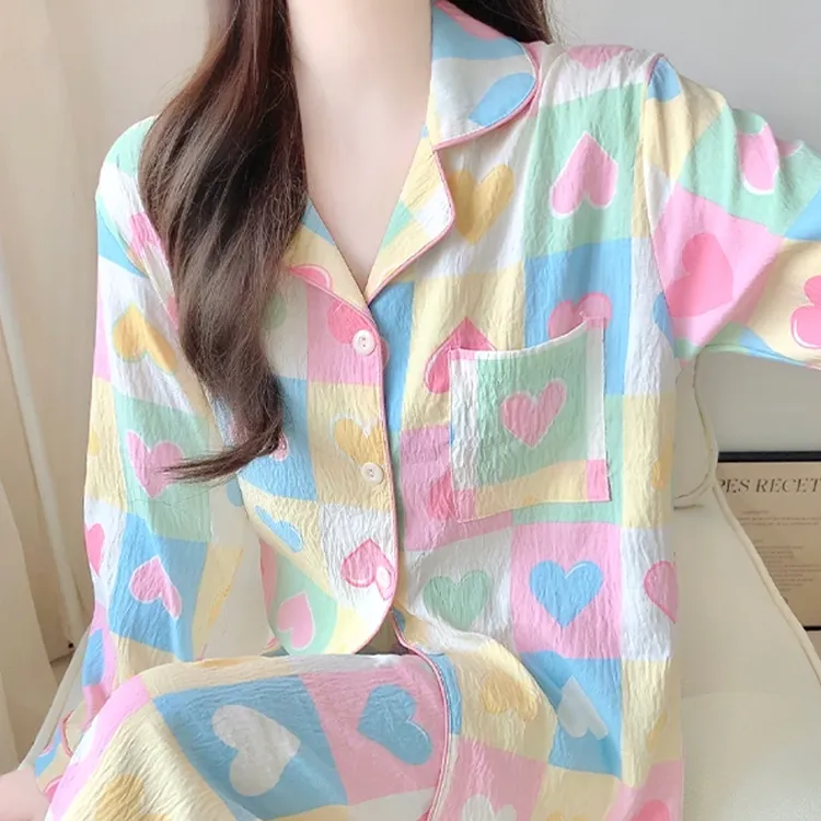 云朵棉春季新款卡通甜美长袖长裤可外穿开衫家居服套装