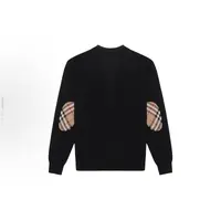 Burberry博柏利 拼接V领单排扣针织衫 女款 驼色黑色
