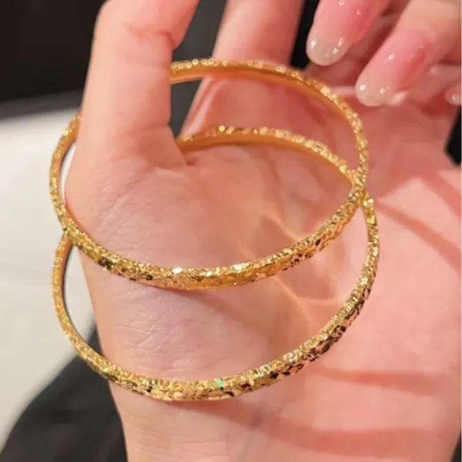 铜合金手镯 时尚5G工艺精工CNC潮流爆闪三面碎碎冰手镯