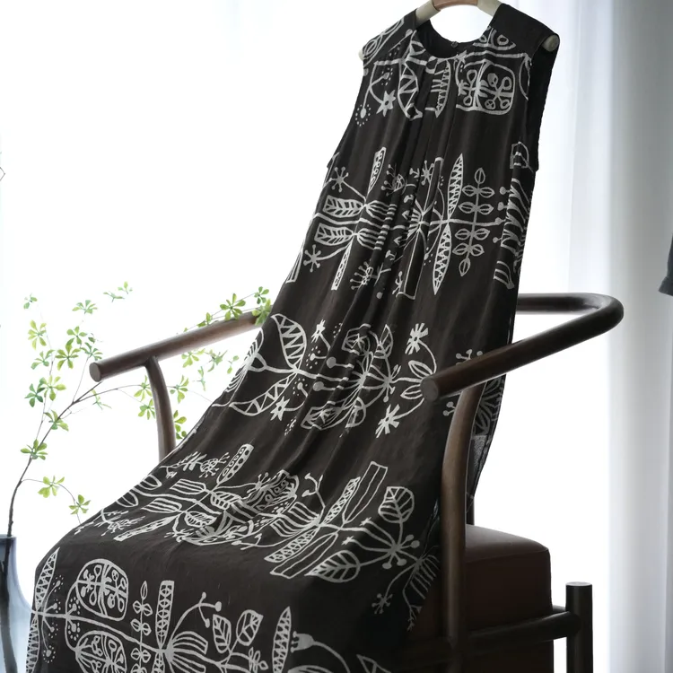 『山野』新中式桑蚕丝国风夏季连衣裙DHSL5784