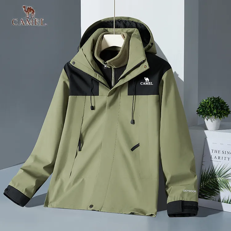 骆驼户外秋冬男女三防情侣冲锋衣三合一旅游外套防风防水登山服装