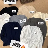 『雨美 Show』6783韩版时尚百搭v领针织开衫