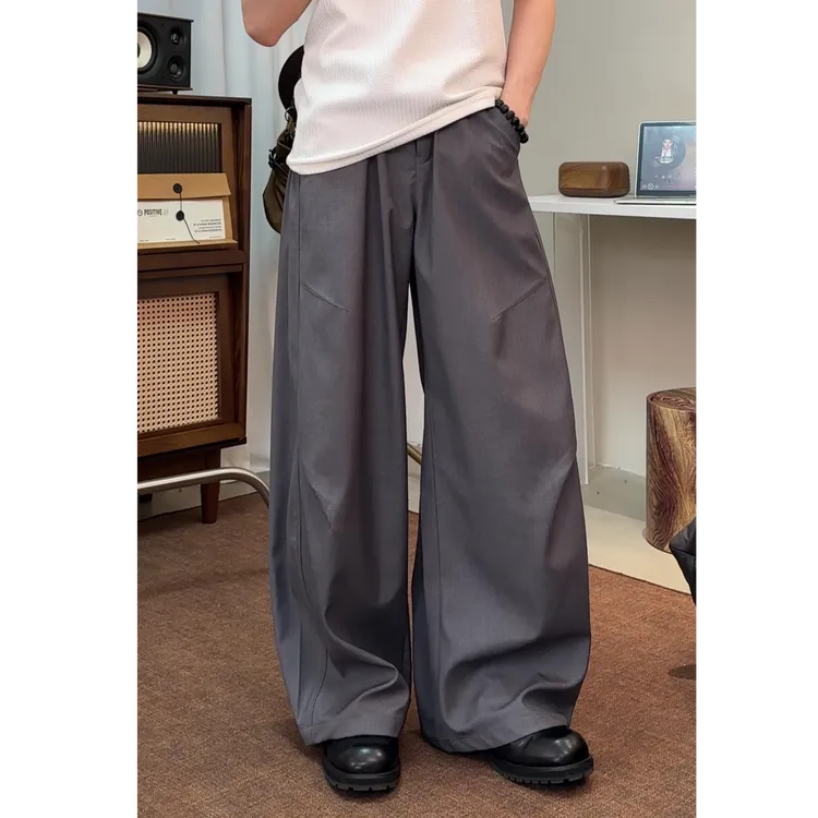 不太董【潮间带印记】宽松型工装风休闲裤百搭高街阔腿裤男款秋季