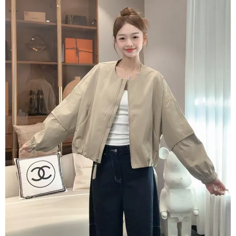 短款外套女春季新款2025年流行薄款超好看棒球服休闲百搭夹克上衣