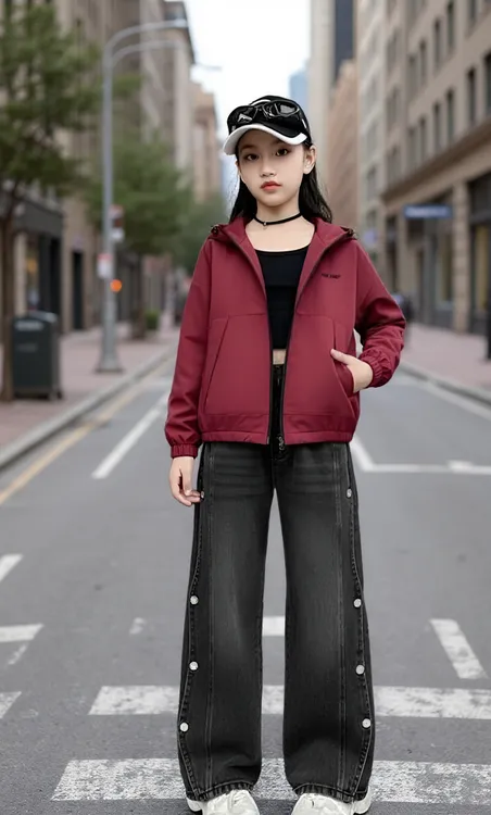 女童外套秋装时尚女宝韩版冲锋衣儿童装6-15岁中大童女孩洋气潮服