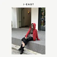 i-EAST 条纹定律~撞色条纹设计长T恤上衣-4Q SY0491