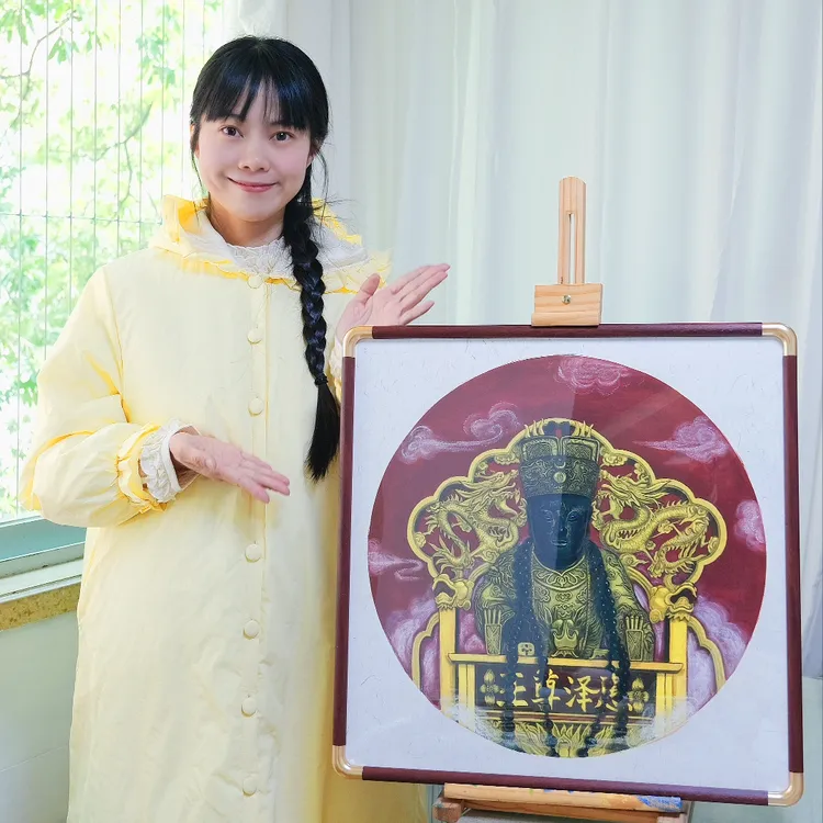 林燕丽绘画祖庙惠泽尊王 尺寸：50*50厘米 收藏级艺术微喷 含装裱