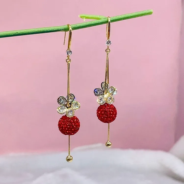 铜合金耳饰 （223号）925银时来运转吊坠气质女神百搭设计耳环