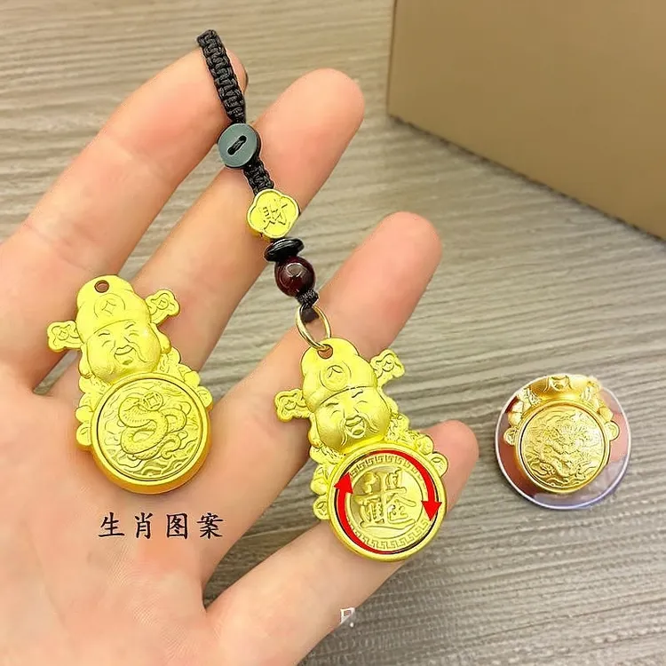 【先生推荐】十二生肖财神爷挂件钥匙扣汽车挂件财神爷钱袋子好运