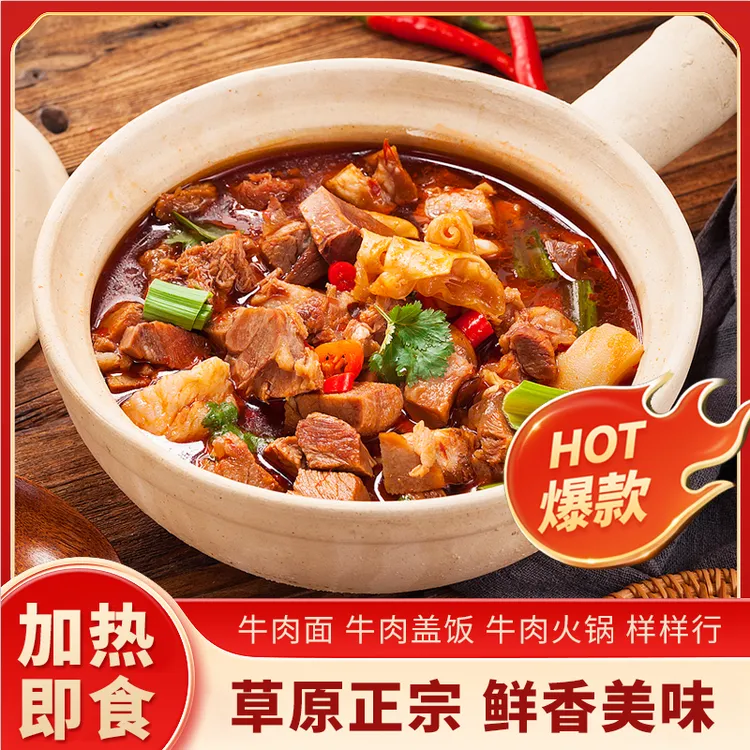 红烧牛肉牛腩熟食红烧牛腩加热即食牛肉牛腩煲懒人速食家庭装