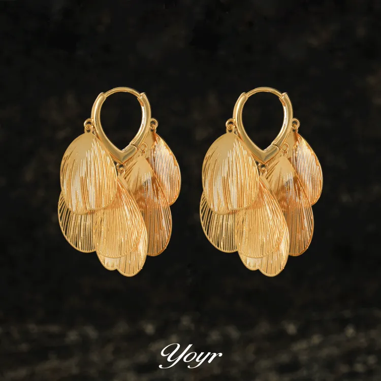 YOYR 黄铜耳饰 镂空蝶翼流苏耳环精致高级感设计感2025新款耳钉
