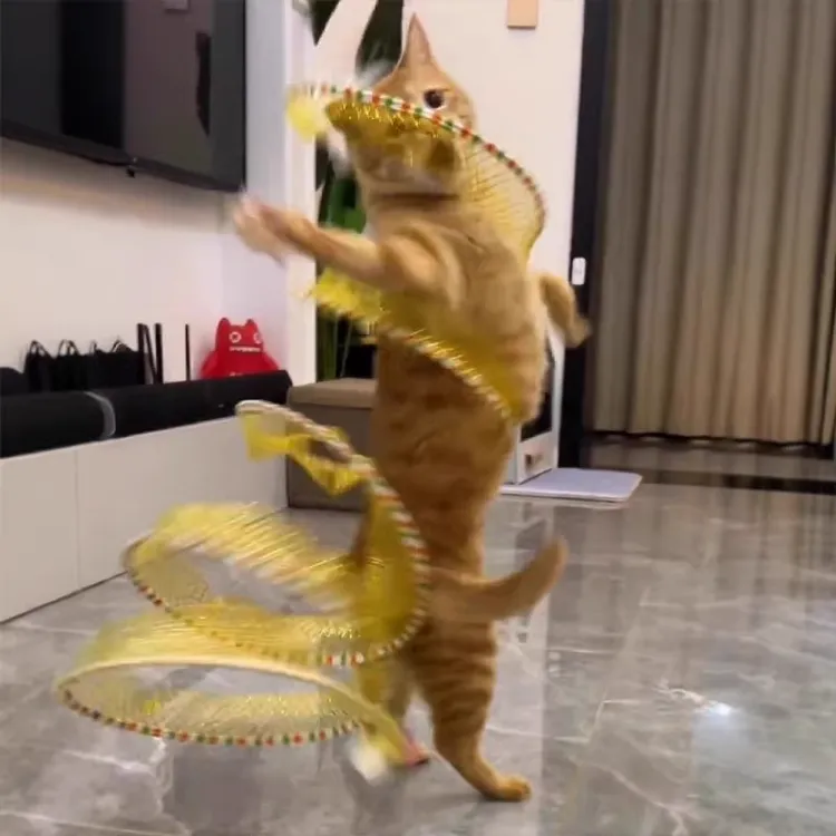 猫隧道钻洞通道可折叠宠物幼小猫咪折叠弹力自嗨解闷神器逗猫棒
